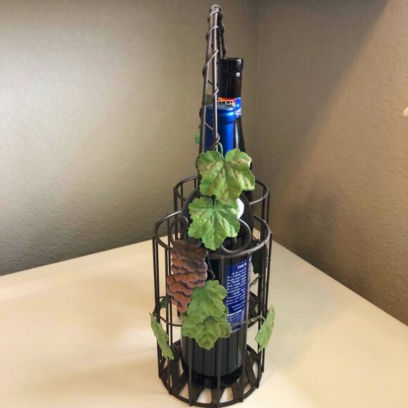 NWT ALEXANDRA'S ACCENTS Tuscan Bronze Grapevine 2 Bottle Wine Caddy - Picture 3 of 5